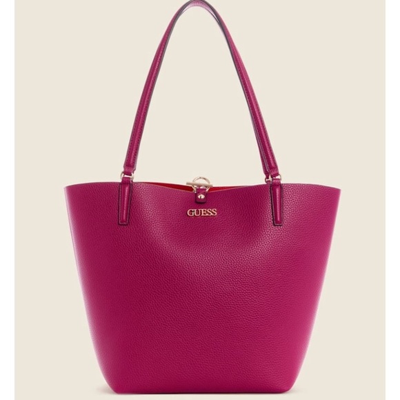 New GUESS Fuchsia Tote - Picture 2 of 5